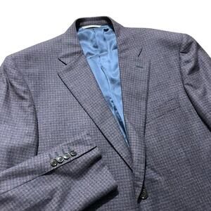 Canali 1934 Sport Coat Mens 46 R Deep Red Gingham Barn Cashmere Wool Italy MINT